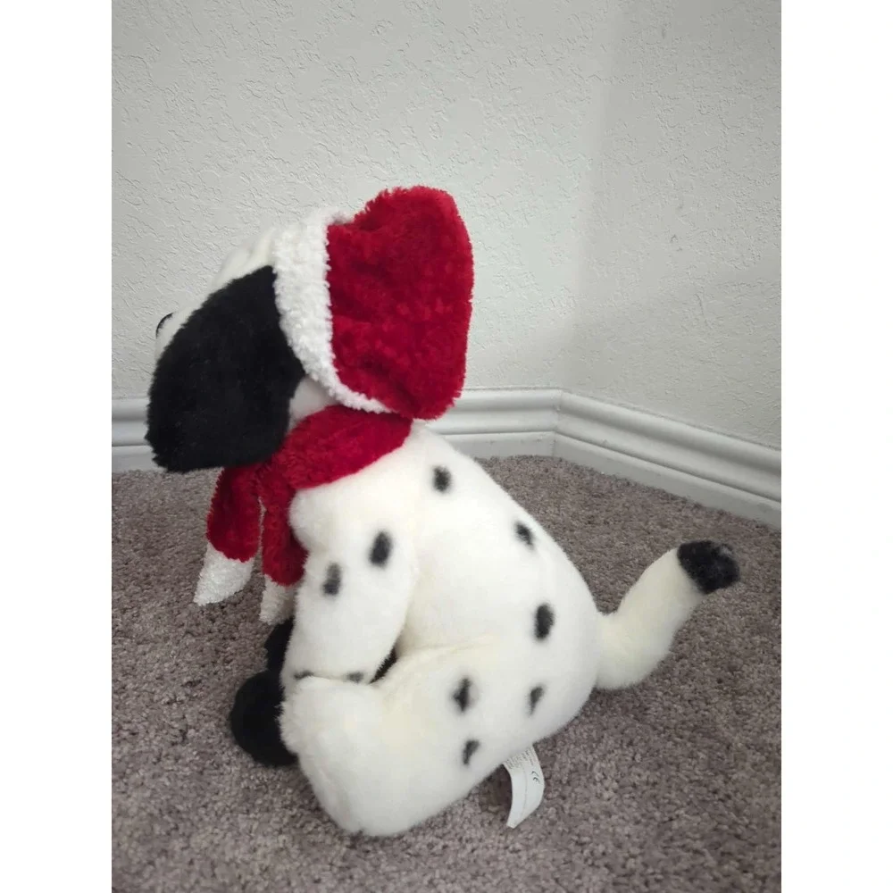 Vintage Walt Disney Dalmatian Dog Santa Hat Plush Stuffed Toy 2000‎ Christmas